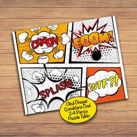 12845850 Pop Art Ses Efekti 24 Parça Çocuklara Özel Yapboz Tablo
