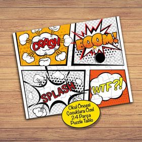 12845850 Pop Art Ses Efekti 24 Parça Çocuklara Özel Yapboz Tablo