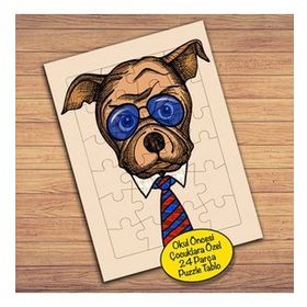 12847848 Gözlüklü Sevimli Köpek Çocuklara Özel Puzzle Yapboz Tablo
