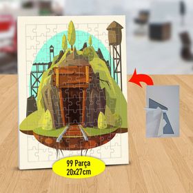 12848096 Tünele Giden Raylar 99 Parça Puzzle Yapboz Tablo