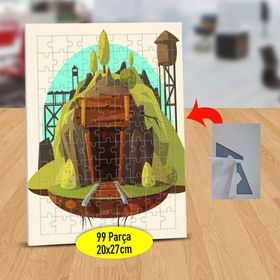 12848096 Tünele Giden Raylar 99 Parça Puzzle Yapboz Tablo