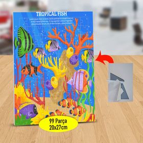 128489631 Renkli Süslü Balıklar 99 Parça Puzzle Yapboz Tablo