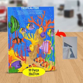 128489631 Renkli Süslü Balıklar 99 Parça Puzzle Yapboz Tablo