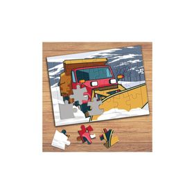 129111 Kar Küreme Aracı Çocuklara Özel Puzzle Yapboz Tablo