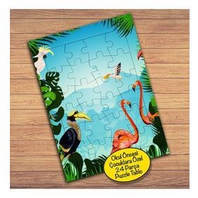 12966 Filamingo Papağan Kuşlar Çocuklara Özel Puzzle Yapboz Tablo