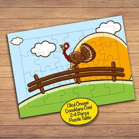 129PZ Gün Doğumu Öten Horoz Çocuklara Özel Puzzle Yapboz Tablo