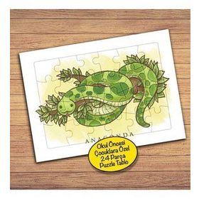 12PZ Daldaki Sevimli Yılan Çocuklara Özel Puzzle Yapboz Tablo