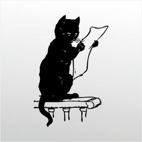 130 cm Gazete Okuyan Kedi Folyo Sticker
