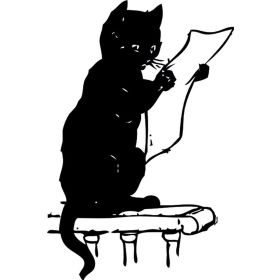 130 cm Gazete Okuyan Kedi Folyo Sticker