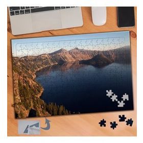 130 Dağların Arasında Göl Manzarası 240 Parça Puzzle Yapboz Tablo