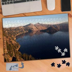 130 Dağların Arasında Göl Manzarası 240 Parça Puzzle Yapboz Tablo