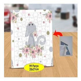 13051911 Sevimli Çiçekli Kedi 99 Parça Puzzle Yapboz Tablo