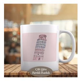 1308-16589 Pisa Kulesi Çizim Kupa Bardak