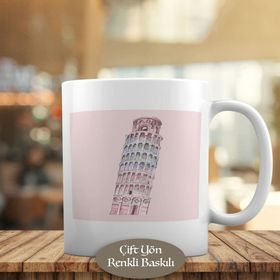 1308-16589 Pisa Kulesi Çizim Kupa Bardak
