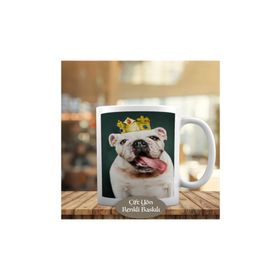 1308-18503 Taçlı Dil Çıkaran Sevimli Köpek Kupa Bardak