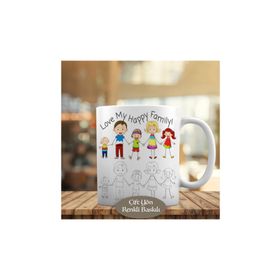 1308-20920 Mutlu Aile, Çocuk Resmi Kupa Bardak