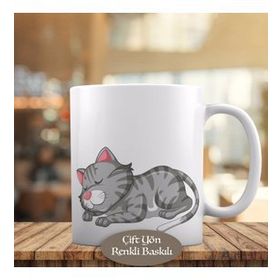 1308-23038 Uyuyan Sevimli Kedi Kupa Bardak
