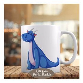 1308-23595 Mavi Boynuzlu Dinozor Kupa Bardak