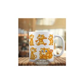 1308-942 Mavi Gözlü Sevimli Pisicik Kedi Kupa Bardak