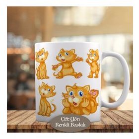 1308-942 Mavi Gözlü Sevimli Pisicik Kedi Kupa Bardak