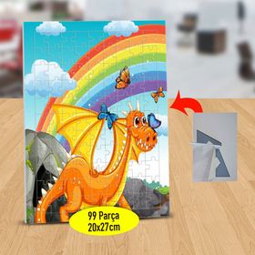 130810479 Gökkuşağı Altında Ejderha 99 Parça Puzzle Yapboz Tablo