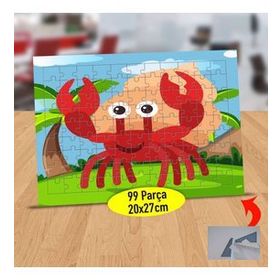 130811733 Sevimli Kırmızı Yengeç 99 Parça Puzzle Yapboz Tablo