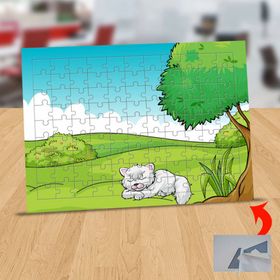 130816742 Ormanda Uyuyan Güzel Kedi 99 Parça Puzzle Yapboz Tablo