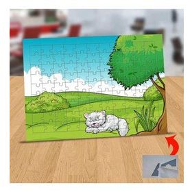 130816742 Ormanda Uyuyan Güzel Kedi 99 Parça Puzzle Yapboz Tablo