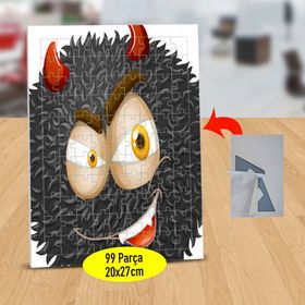 130818481 Boynuzlu Kötü Surat 99 Parça Puzzle Yapboz Tablo