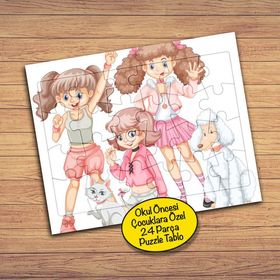 130819718 Anime Kızlar 24 Parça Çocuklara Özel Yapboz Tablo