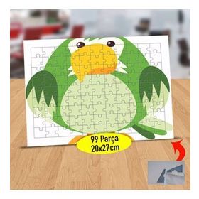 130821822 Yeşil Tonton Sevimli Kuş 99 Parça Puzzle Yapboz Tablo