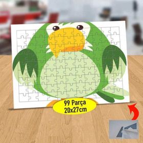 130821822 Yeşil Tonton Sevimli Kuş 99 Parça Puzzle Yapboz Tablo
