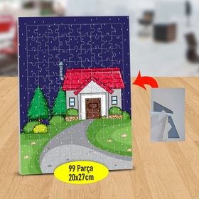 130822634 Gece Küçük Ev Yolu 99 Parça Puzzle Yapboz Tablo