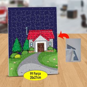 130822634 Gece Küçük Ev Yolu 99 Parça Puzzle Yapboz Tablo