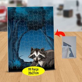 130823070 Gece Ormandaki Rakun 99 Parça Puzzle Yapboz Tablo