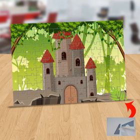 130823985 Yeşiller Arasında Şato 99 Parça Puzzle Yapboz Tablo