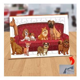 130824632 Koltuktaki Mutlu Köpekler 99 Parça Puzzle Yapboz Tablo