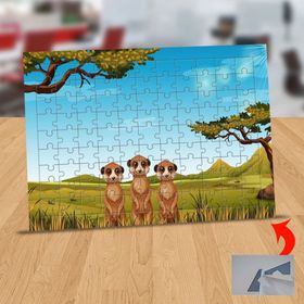 130824635 Üçüz Sevimli Sincap 99 Parça Puzzle Yapboz Tablo