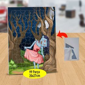 130824935 Mavi Tenli Zombi Kız 99 Parça Puzzle Yapboz Tablo