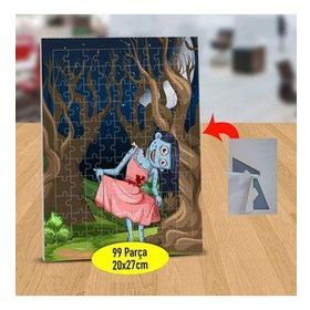 130824935 Mavi Tenli Zombi Kız 99 Parça Puzzle Yapboz Tablo