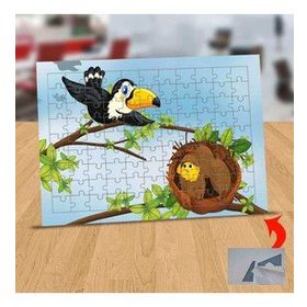 130825027 Ağaçtaki Kuş Ve Yuvası 99 Parça Puzzle Yapboz Tablo