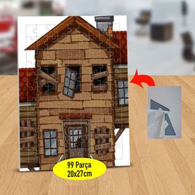 13083336 Yıkık Dökük Tahta Ev 99 Parça Puzzle Yapboz Tablo