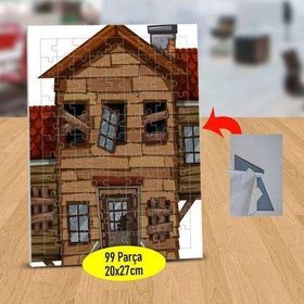 13083336 Yıkık Dökük Tahta Ev 99 Parça Puzzle Yapboz Tablo