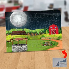 1324909 Çiftlikte Yansıyan Dolunay 99 Parça Puzzle Yapboz Tablo