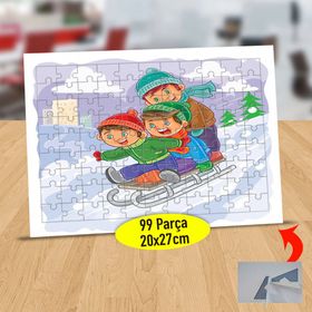 133 Kızakta Kayan Mutlu Arkadaşlar 99 Parça Puzzle Yapboz Tablo