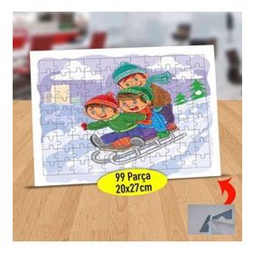 133 Kızakta Kayan Mutlu Arkadaşlar 99 Parça Puzzle Yapboz Tablo