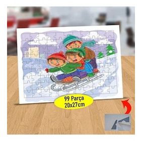 133 Kızakta Kayan Mutlu Arkadaşlar 99 Parça Puzzle Yapboz Tablo