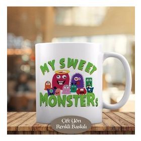 1332 My Sweet Monsters -Canavarlar Baskılı Kupa Bardak