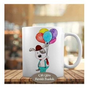 1340-7149 Çizimsel Renkli Balonlu Köpek Kupa Bardak