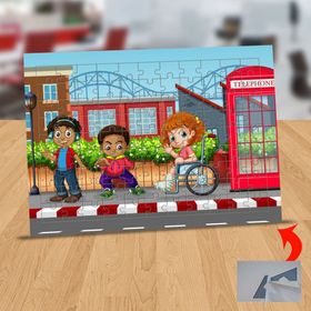 134494 Kaldırımda Yaramaz Çocuklar 99 Parça Puzzle Yapboz Tablo